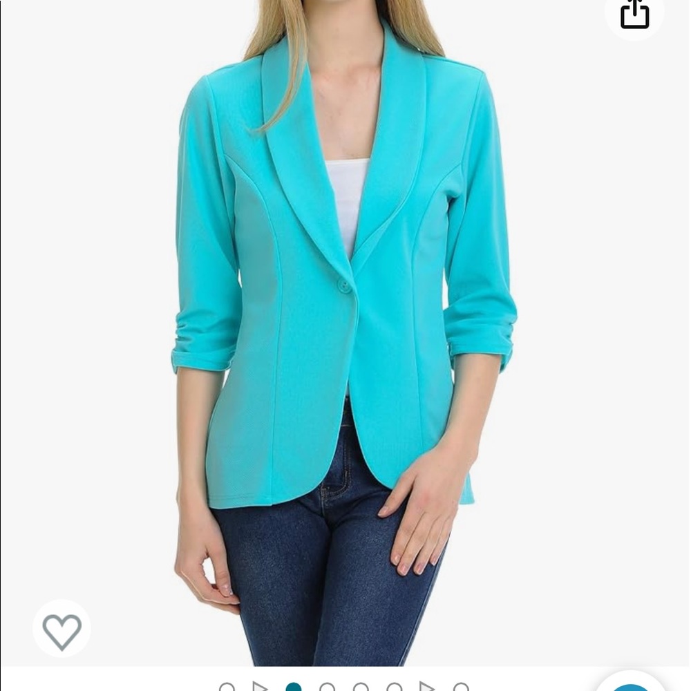 Mint 3/4 sleeve blazer